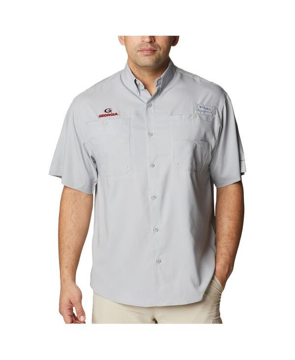 コロンビア メンズ トップス シャツ トール Columbia Mens Gray Georgia Bulldogs Big Tall Collegiate Tamiami OmniShade Ful