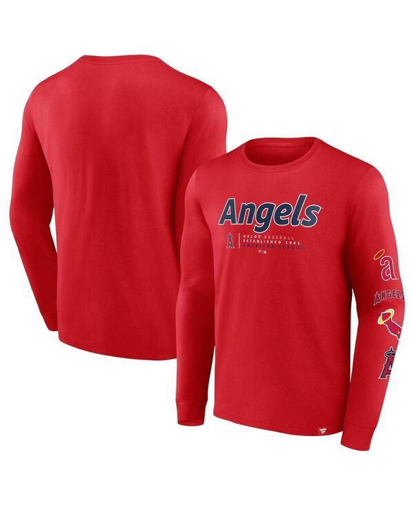 ファナティクス メンズ トップス Tシャツ Fanatics Mens Red Los Angeles Angelstrike the Goalong Sleeve TShirt Red レッド