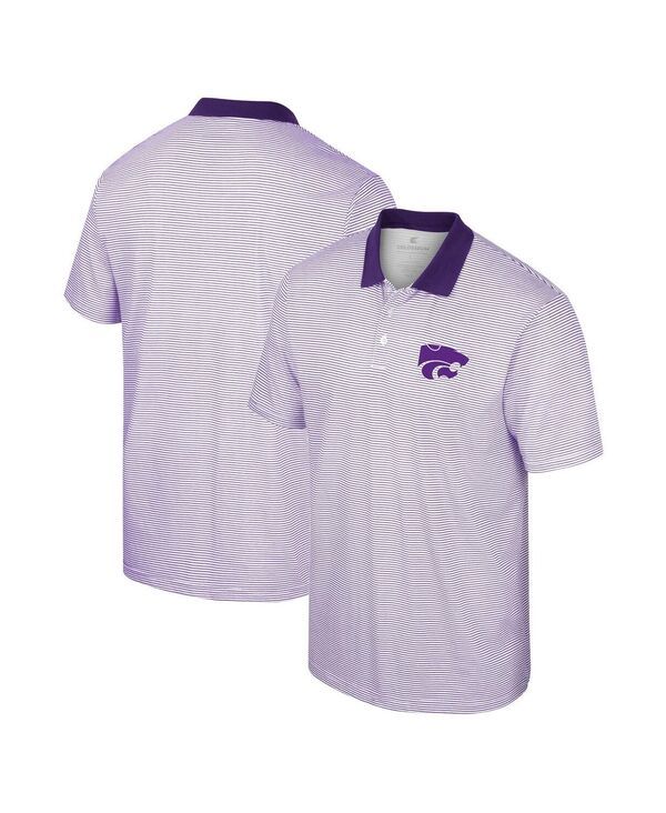 コロシアム メンズ トップス ポロシャツ プリント Colosseumens White Purple Kansastate Wildcats Print Stripe Polo Shirt Whit