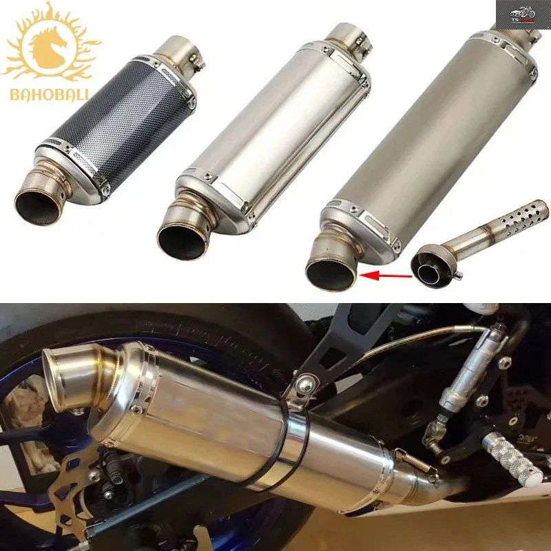 51mmインレットモーターサイクル排気管マフラーエスケープモト改造ステンレススチールヤマハホンダZ750 Z800 Z900 TMAX 8,798円