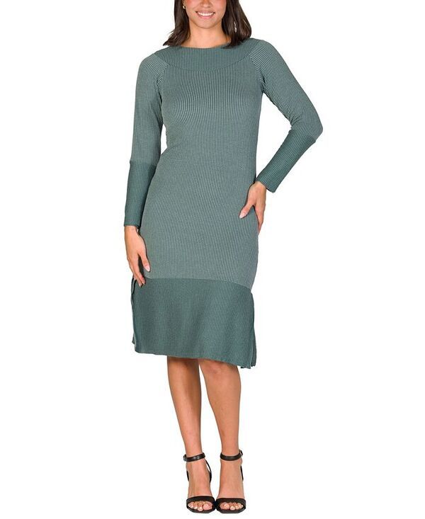 24 セブンコンフォート レディース トップス ワンピース リブ セーター ニット 24seven Comfort Apparel Womens Ribbed Knit Long Sleeve Spl