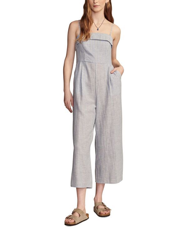 ラッキーブランド レディース トップス ジャンプスーツ ストラップレス コットン クロップド リネン Lucky Brand Womens Striped Strapless CottonLinen