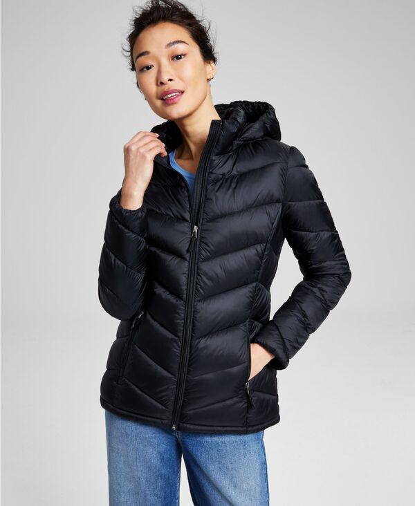チャータークラブ レディース アウター ジャケット・ブルゾン コート Charter Club Womens Packable Hooded Puffer Coat Fig