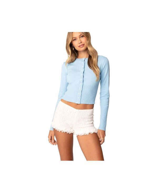 アディクテッド レディース アウター ニット・セーター カーディガン Edikted Womens Alaina Button Front Cardigan Lightblue ブルー