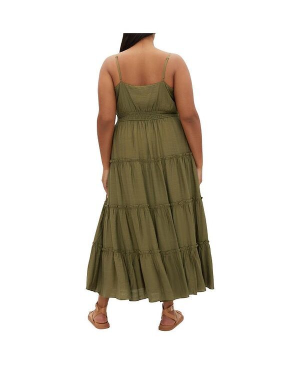 シティーシック レディース トップス ワンピース マキシワンピース プラスサイズ マキシ CITY CHIC Plus Size Aiza Maxi Dress Khaki カーキ