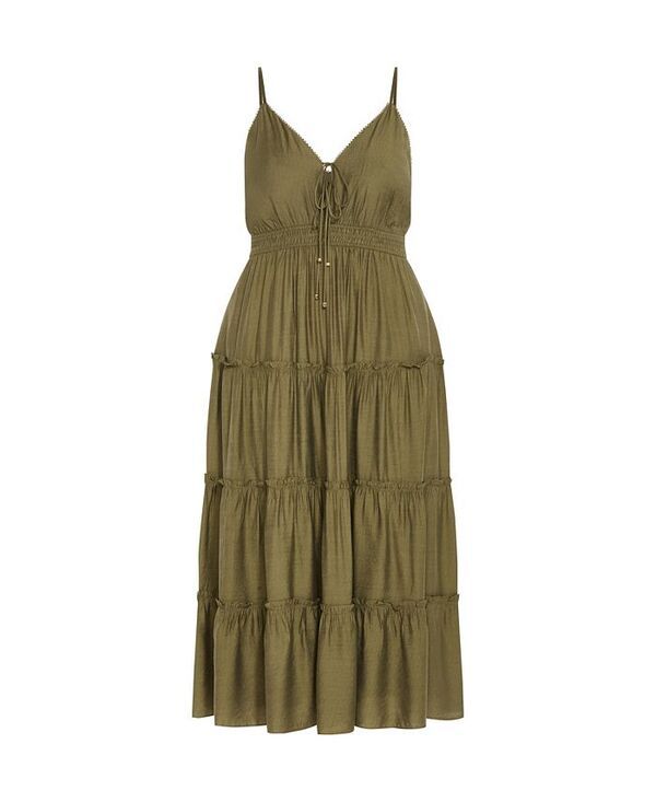 シティーシック レディース トップス ワンピース マキシワンピース プラスサイズ マキシ CITY CHIC Plus Size Aiza Maxi Dress Khaki カーキ