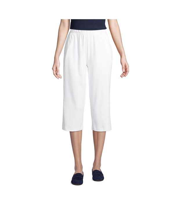 ランズエンド レディース ボトムス カジュアルパンツ パンツ キャップ ニット Lands End Womens Sport Knit High Rise Elastic Waist Capri Pa