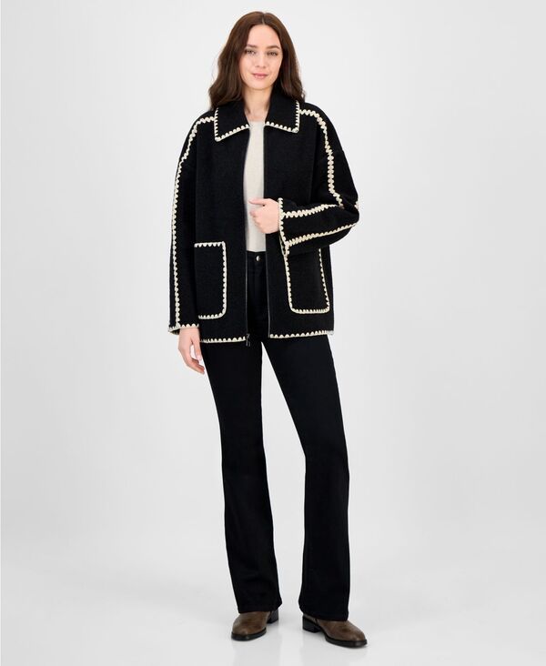 ビーシービージーマックスアズリア レディース アウター ジャケット・ブルゾン コート BCBGMAXAZRIA Womens Short Collared Zip Coat Black ブラック