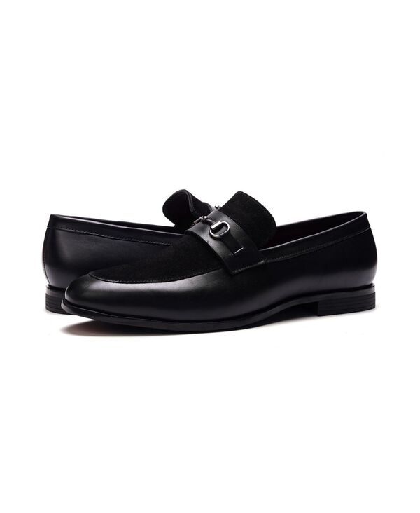 カルロスサンタナ メンズ シューズ スリッポン・ローファー Carlos by Carlosantana Mens Lucien Bit Loafers Black leather ブラック