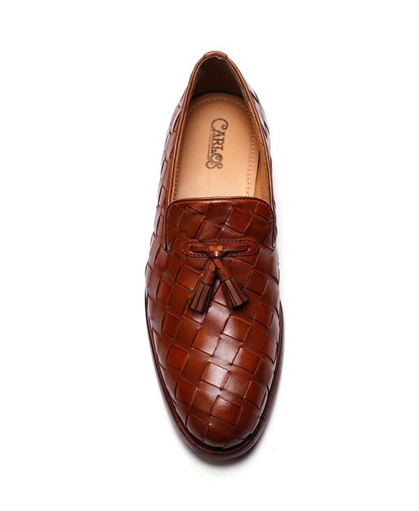 カルロスサンタナ メンズ シューズ スリッポン・ローファー Carlos by Carlosantana Mens Tasseloafers Tan leather タン