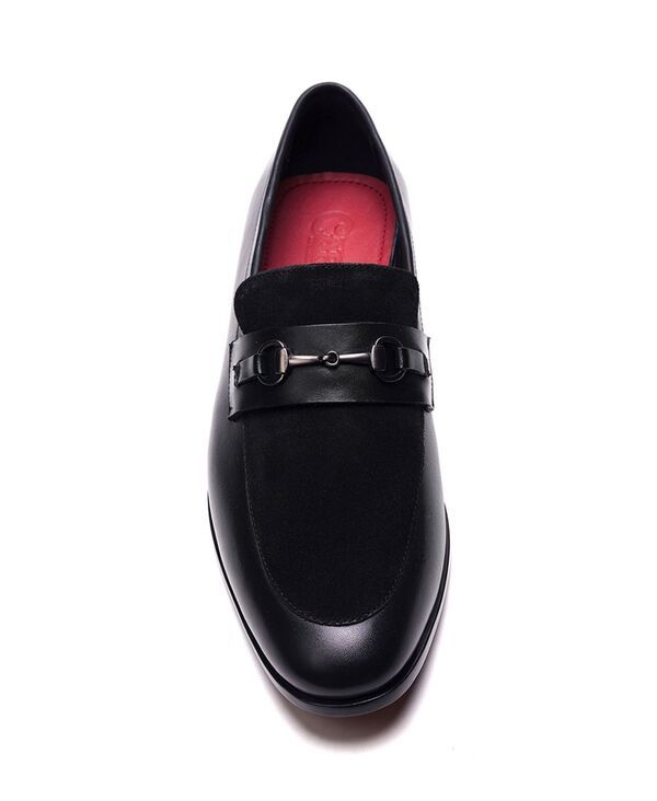 カルロスサンタナ メンズ シューズ スリッポン・ローファー Carlos by Carlosantana Mens Lucien Bit Loafers Black leather ブラック