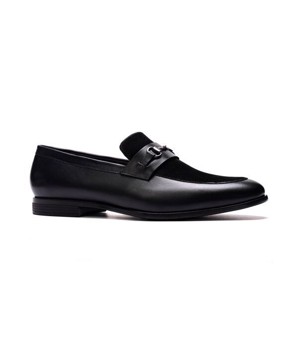 カルロスサンタナ メンズ シューズ スリッポン・ローファー Carlos by Carlosantana Mens Lucien Bit Loafers Black leather ブラックスリッポン