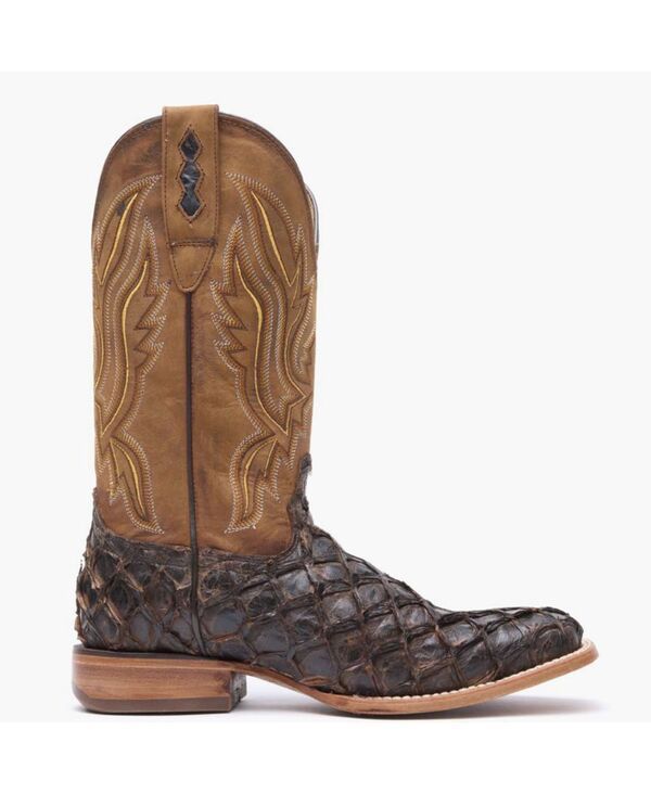 ドゥランゴ メンズ シューズ ブーツ・レインブーツ Durango Mens Premium Exotics Dark Brown Pirarucu Western Boot Dark brown p