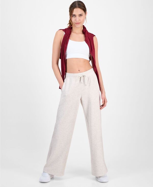 イデオロギー レディース ボトムス カジュアルパンツ ワイドレッグ リブ ニット IDeology Womens Ribbed Knit Wide Leg Pants Light Sand Heath