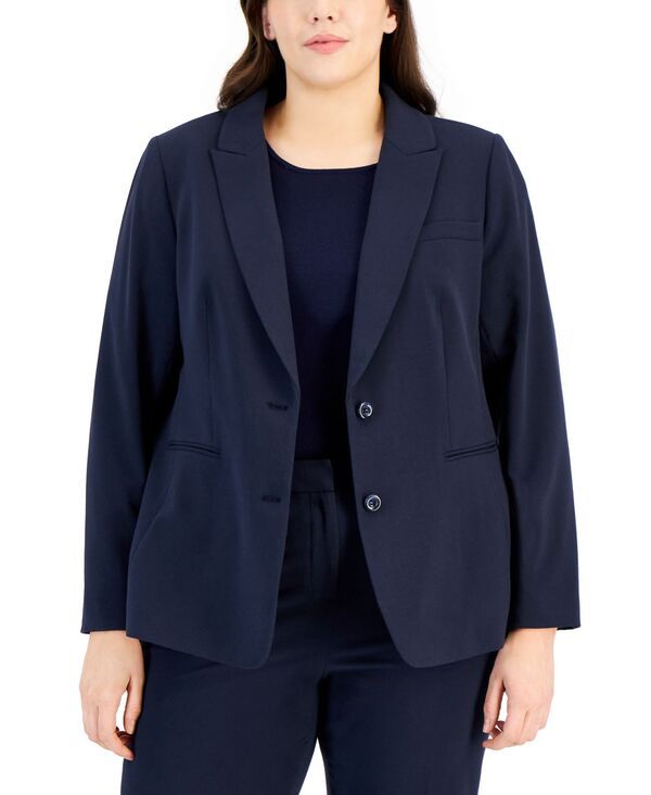 タハリエーエスエル レディース アウター ジャケット・ブルゾン プラスサイズ ブレザー Tahari ASL Plus Size PeakLapel ButtonFront Blazer New Na