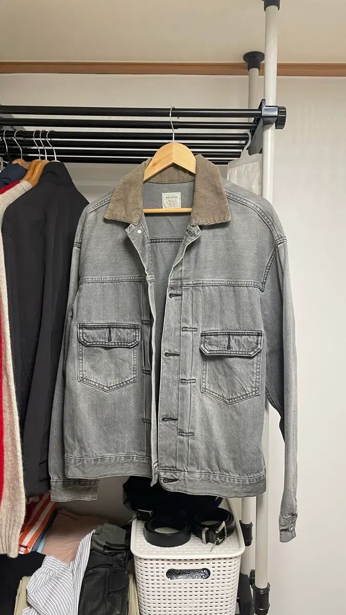 カーキデニムジャケット(L)