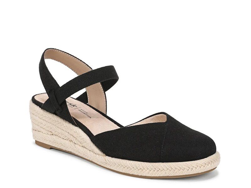 ライフストライド レディース シューズ サンダル LifeStride Pilar Espadrille Wedge Sandal Black ブラック