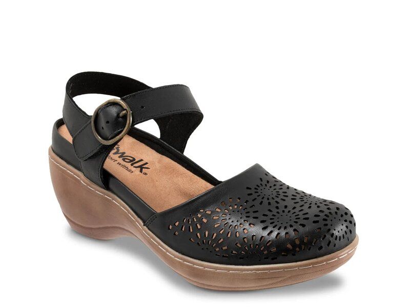 ソフトウォーク レディース シューズ サンダル Softwalk Mabelle Perf Clog Black Leather Floral Perforations ブラック 30,420円