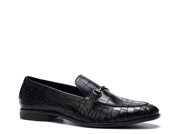 カルロスサンタナ メンズ シューズ スリッポン・ローファー Carlos by Carlos Santana Louis Loafer Black Croc Print Leather ブラック