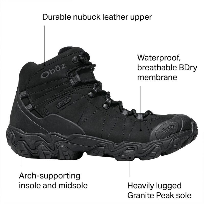 オボズ メンズ シューズ ブーツ・レインブーツ Oboz Bridger Mid BDry Hiking Boot Mens Charcoal チャコール