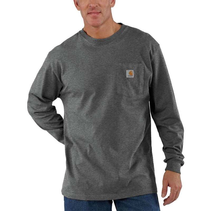 カーハート メンズ トップス Tシャツ 長袖 Carhartt Workwear Pocket LongSleeve TShirt Mens Carbon Heather ヘザー
