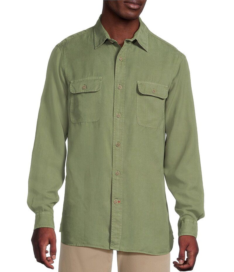ダニエル クレミュ メンズ トップス シャツ Cremieux Blue Label Garment Dyed Twill Long Sleeve Woven Shirt Four Leaf Clov