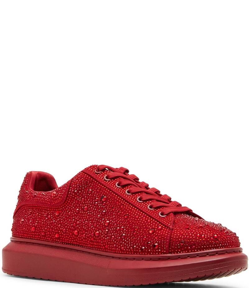 スティーブ マデン メンズ シューズ スニーカー Steve Madden Mens Icebox Rhinestone Embellished LowTop Sneakers Red Multi レ 22,485円