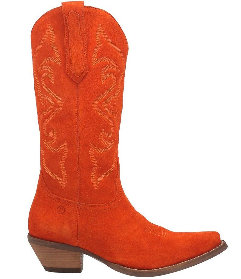 ディンゴ レディース シューズ ブーツ・レインブーツ トール スエード ブーツ Dingo Out West Suede Tall Western Boots Orange オレンジ