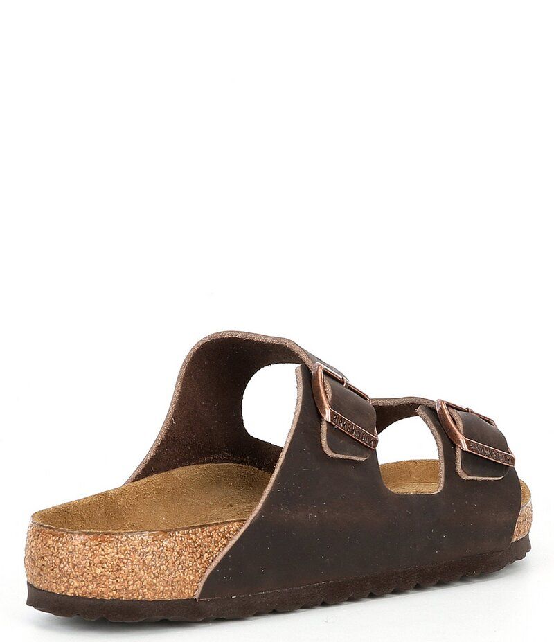 ビルケンシュトック メンズ シューズ サンダル レザー Birkenstock Mens Arizona Oiled Leather Soft Footbed Slide Sandals Habana