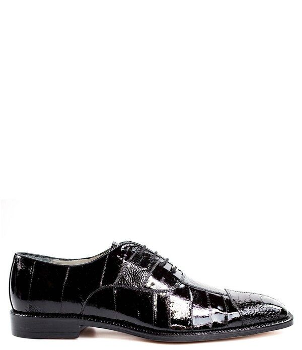 ベルヴェデール メンズ シューズ オックスフォード キャップ Belvedere Mens Mare Ostrich CapToe Dress Oxfords Black ブラック