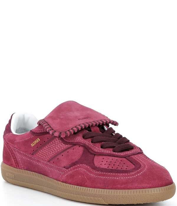 アロハス レディース ボトムス カジュアルパンツ スニーカー スエード レース ALOHAS Tb490 Suede Lace Up Foldover Sneakers Raspberry