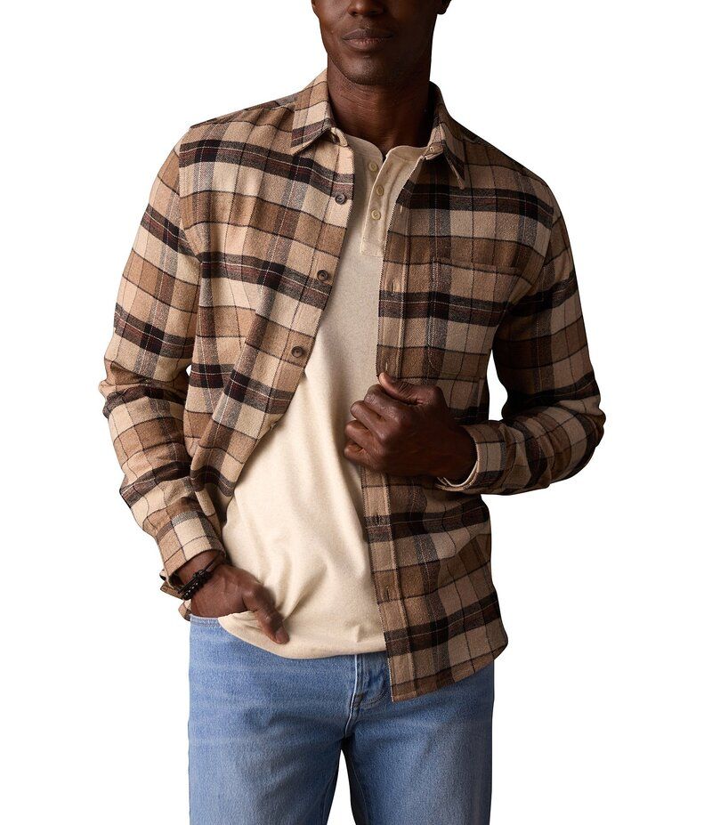 ノーマルブランド メンズ トップス シャツ The Normal Brand Louis Heavyweight Flannel Overshirt Mink Plaid ミンク