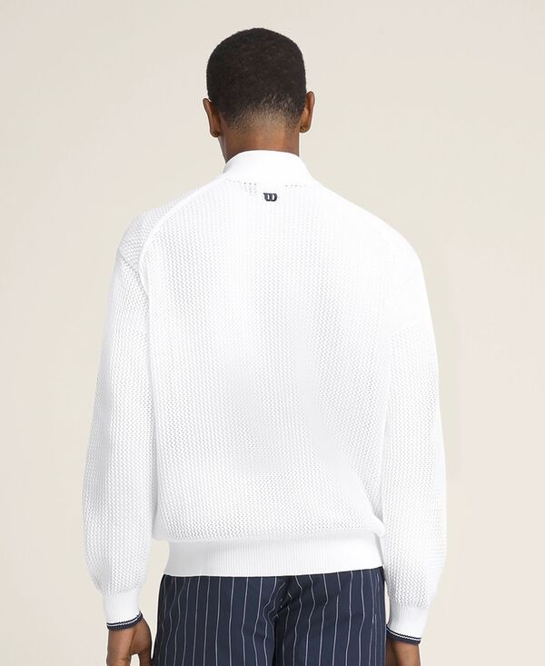 ウィルソン レディース アウター ジャケット・ブルゾン ニット Wilson Mens Knit Bomber Tennis Jacket Bright White ホワイト