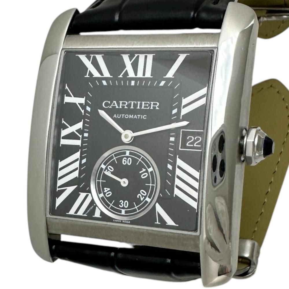 【CARTIER/カルティエ】W5330004 腕時計 ステンレススチール/レザー 自動巻き/オートマ ブラック文字盤/ブラックベルト レディース 【中古】【真子質店】【BL】