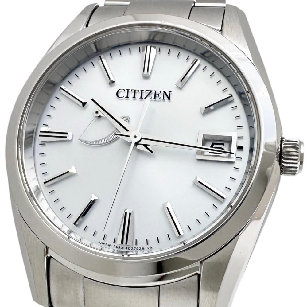 【CITIZEN/シチズン】AQ1000-58A/A010-T017983 腕時計 ステンレススチール ソーラー シルバー文字盤/シルバーベルト メンズ 【中古】【真子質店】【GD】