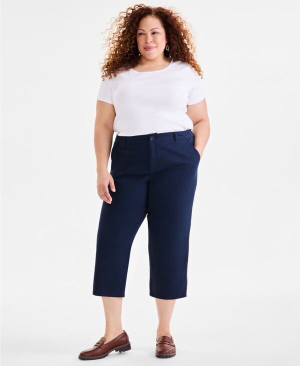 スタイルアンドコー レディース ボトムス カジュアルパンツ プラスサイズ キャップ Style Co Plusize Comfort Capri Pants Industrial Blue ブルー 7,004円