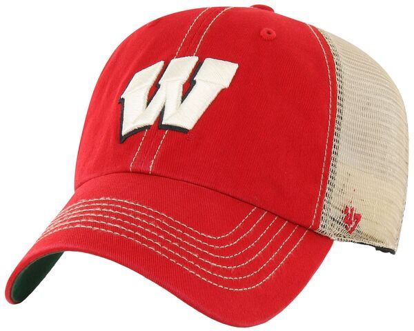 フォーティーセブン レディース アクセサリー 帽子 47 Mens Wisconsin Badgers Red Trawler Clean Up Adjustable Hat NoColor レッド