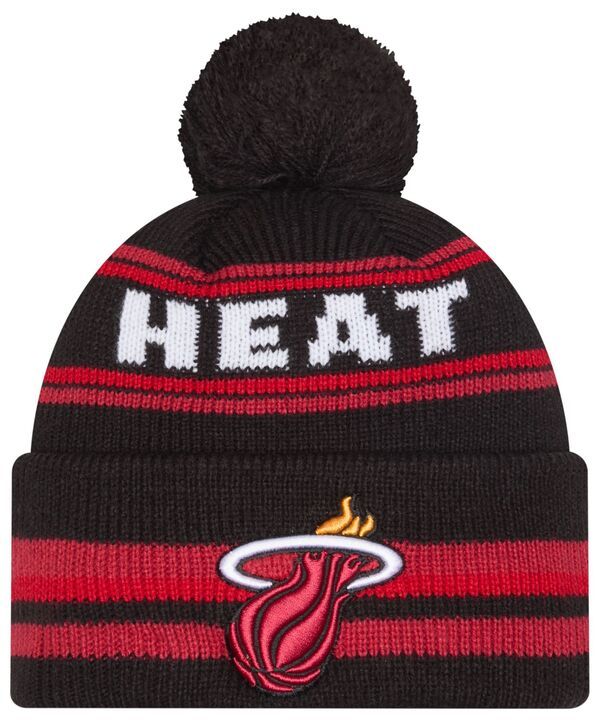 ニューエラ メンズ アクセサリー 帽子 ニット New Eradult Miami Heat Black Classic Pom Cuffed Knit Beanie NoColor ブラック