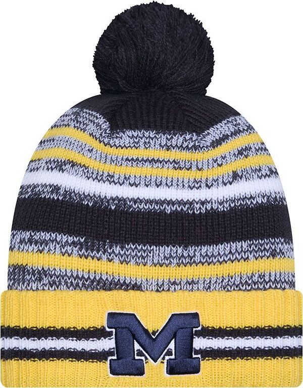ニューエラ メンズ アクセサリー 帽子 ニット New Eradult Michigan Wolverines Navy Cheer Knit Hat NoColor ネイビー