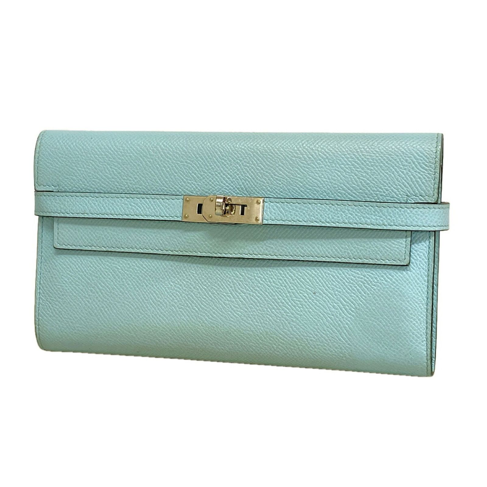 エルメス(Hermes) エルメス 長財布 ケリーウォレット ヴォーエプソン ブルーゼフィール X刻印レディース