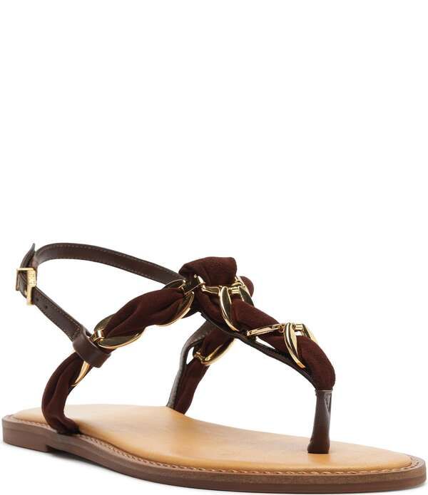 シュッツ レディース シューズ サンダル スエード Schutz Camellia Suede Woven Chain Thong Flat Sandals Root Brown ブラウン 29,452円
