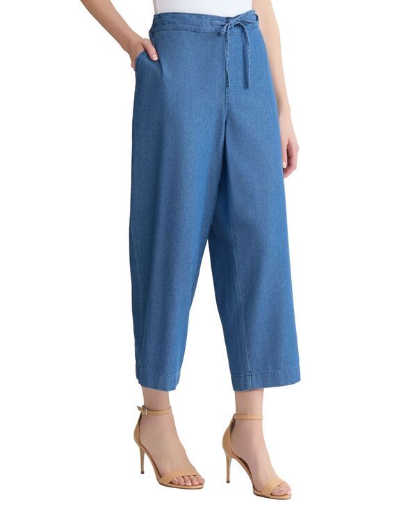 ジョーンズニューヨーク レディース ボトムス カジュアルパンツ ワイドレッグ プチ Jones New York Petite Wide Leg Pants Libra Wash