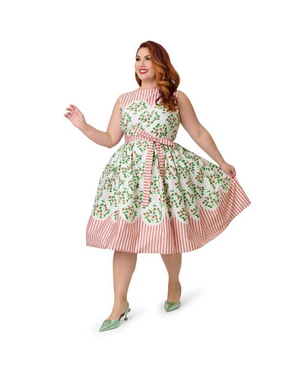 ユニークビンテージ レディース トップス ワンピース プラスサイズ ノースリーブ Unique Vintage Plusize Sleeveless Belted Swing Dress Pink s 27,820円
