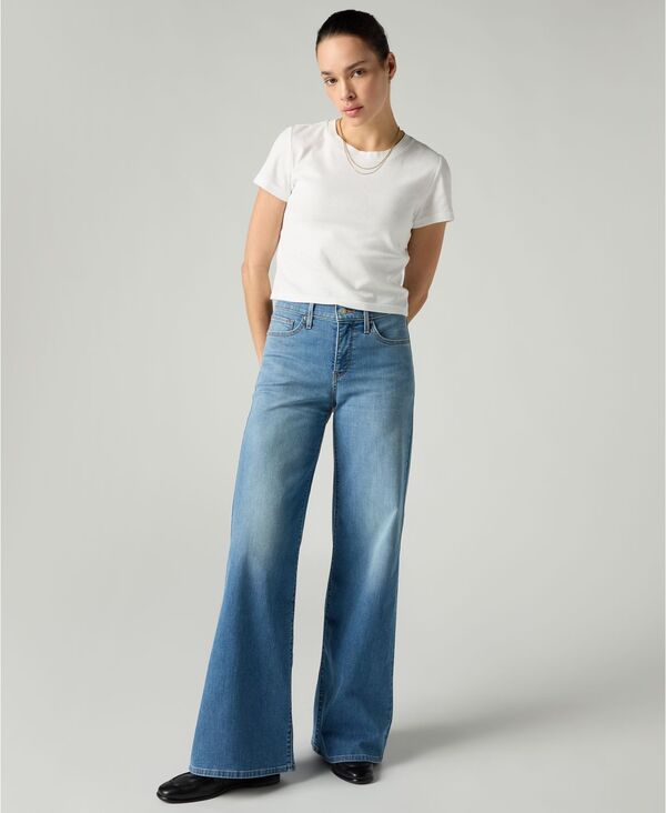 リーバイス レディース ボトムス デニムパンツ ジーンズ Levis Womens 318 Shaping StellarStretch WideLeg Jeans Cool Satisfaction