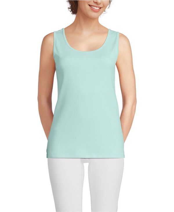 ランズエンド レディース トップス シャツ コットン Lands End Womens Cotton Tank Topale sky