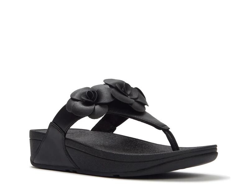 フィットフロップ レディース シューズ サンダル FitFlop Lulu Flower Wedge Sandal Black ブラック