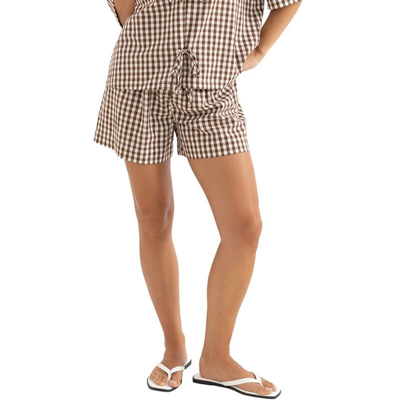 リズム レディース ボトムス カジュアルパンツ ギンガムチェック ギンガム Rhythm Birdie Gingham Short Womens Brown ブラウン