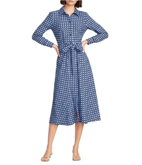ジュードコーナリー レディース トップス ワンピース プリント マキシ Jude Connally Kitty Square Dot Print Point Collar Long Sleeve Bu
