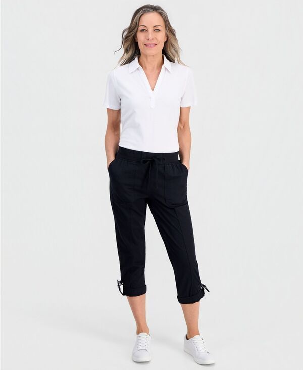 【送料無料】 スタイルアンドコー レディース カジュアルパンツ ボトムス Petite DRing Capri Pants Deep Black