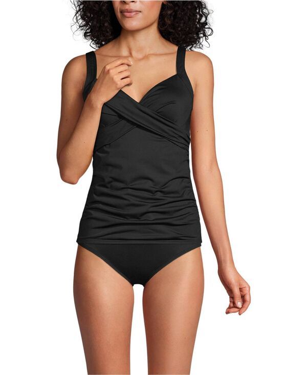 【送料無料】 ランズエンド レディース 上下セット 水着 Womens DCup VNeck Wrap Underwire Adjustable Straps Tankini Swimsuit Top 13,490円